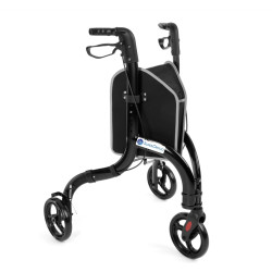 Rollator 3τροχο Black πτυσσόμενο - περιπατητήρας τροχήλατος με φρένα Αλουμινίου SuperOrtho